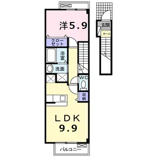 ネオハイムD【2階】の間取り
