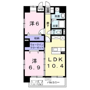 ローズエスペランサ【2階】の間取り