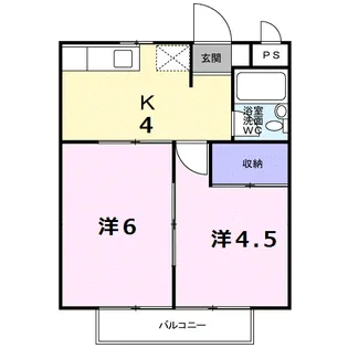 Aカントリーハイツ【2階】の間取り