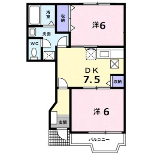 サンハイムD【1階】の間取り