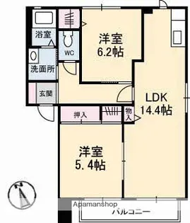 ハイマットメゾン D棟【2階】の間取り