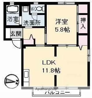 フレグランス駅家 B棟【1階】の間取り