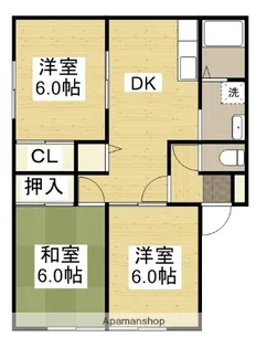 サンビレッジ西深津B【2階】の間取り
