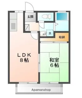 パナハイツやまぐちA【2階】の間取り