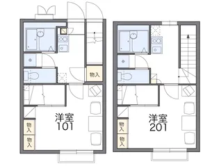 レオパレスコンフォート山手B【206号室】の間取り