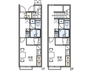 レオパレスミスフィッツ【211号室】の間取り