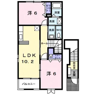 カーサフィオーレB【2階】の間取り