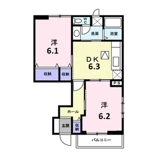 グランドール B棟【1階】の間取り