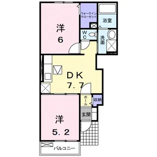 ベル・オーブ・メゾンC【1階】の間取り