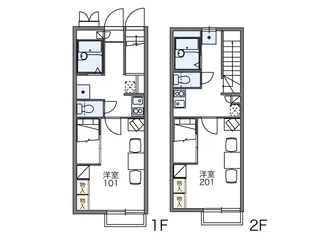 レオパレスグレート芦田【203号室】の間取り