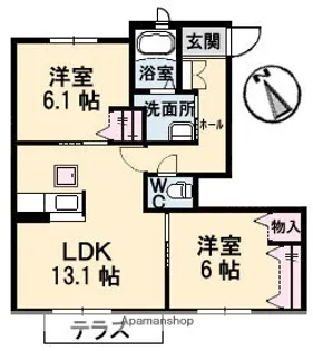 ヴィラロトス A棟【1階】の間取り