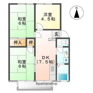 パナハイツ福永 A【203号室】の間取り