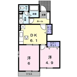 カーサ フェリーチェB【1階】の間取り
