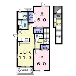 ヴィラ エレガントB【2階】の間取り