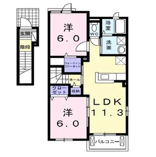 サウスヴィラA【2階】の間取り