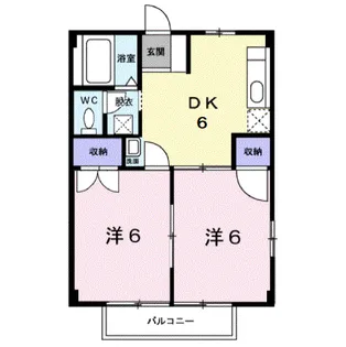 シティハイツエレガントE【2階】の間取り