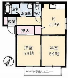 バリュージュ A棟【2階】の間取り