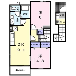 ヴィラ・ユニゾンC【2階】の間取り