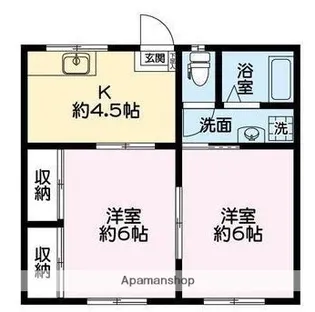 パークハイツたちばな【103号室】の間取り