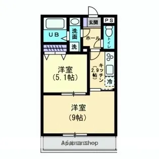 アルーア西町【401号室】の間取り