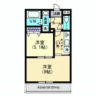 アルーア西町【101号室】の間取り