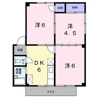 シティハイツ沖川B【1階】の間取り