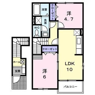 プラシードB【2階】の間取り