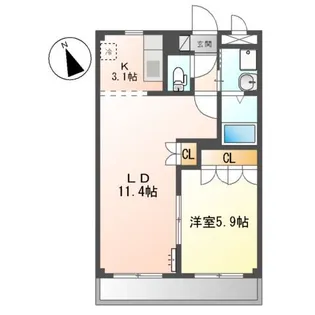 ル・ボヌール【3階】の間取り