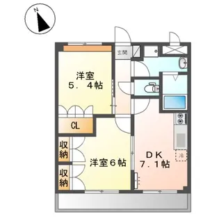 グリーンヒルズ曙【4階】の間取り