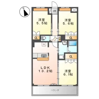 サンガーデン曙【2階】の間取り