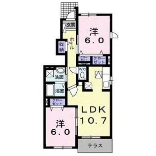 サンリット・スクエアD【1階】の間取り