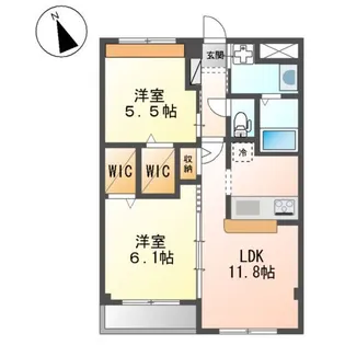 グランコスモA【1階】の間取り
