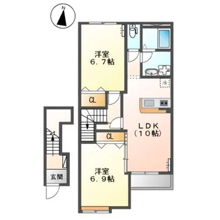 ビビエンダⅡ【2階】の間取り