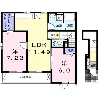 グリーンヒルズ福山・弐番館【2階】の間取り