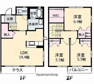 ベルセゾンゆめみ【101号室】の間取り