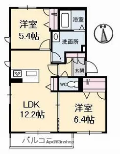 グランベレオ大門【1階】の間取り