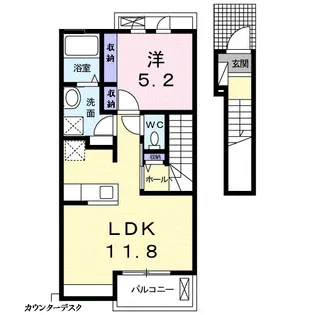 サンテールⅢ A【2階】の間取り