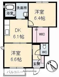 メゾン楽天 B棟【1階】の間取り
