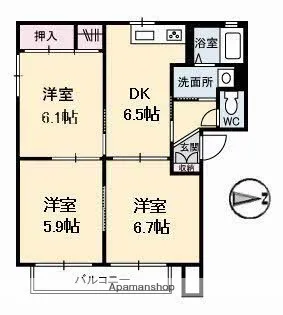 ミレニアムガーデン【2階】の間取り