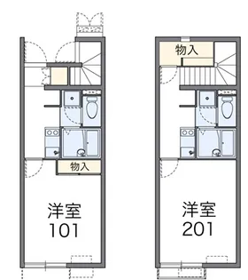 レオネクストコンフォート草戸【207号室】の間取り