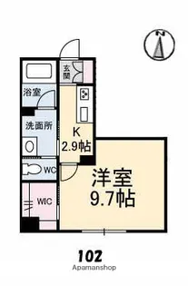 グランベレオCLOSE UNIV.N棟【1階】の間取り