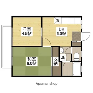 レジデンス白鳥A【1階】の間取り