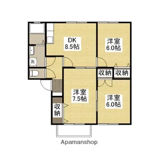 パインヒルズ東深津A【2階】の間取り