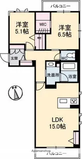Cuon新涯【2階】の間取り