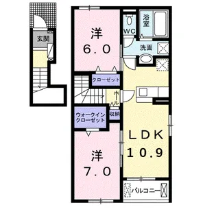 ニューライツ・エムI【2階】の間取り
