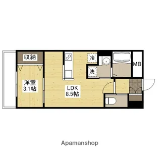 月光福山中央壱番館【1階】の間取り