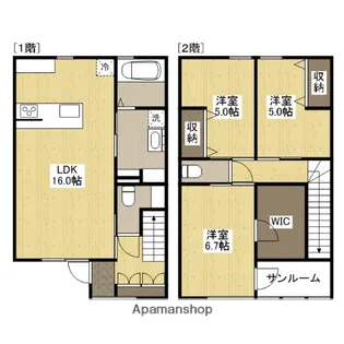 グランメゾンクレスト千代田Ⅰ【1階】の間取り