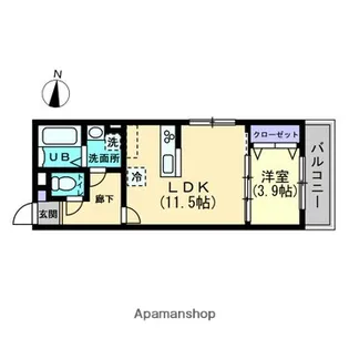 クレール東福山【401号室】の間取り