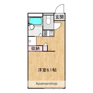 レオパレス府中赤繁【208号室】の間取り