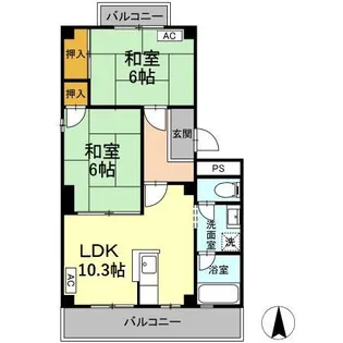 パルコ長和島【2階】の間取り